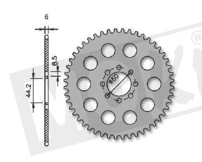 achtertandwiel 52tnd DT-R&DT-SM klein gat (44mm)